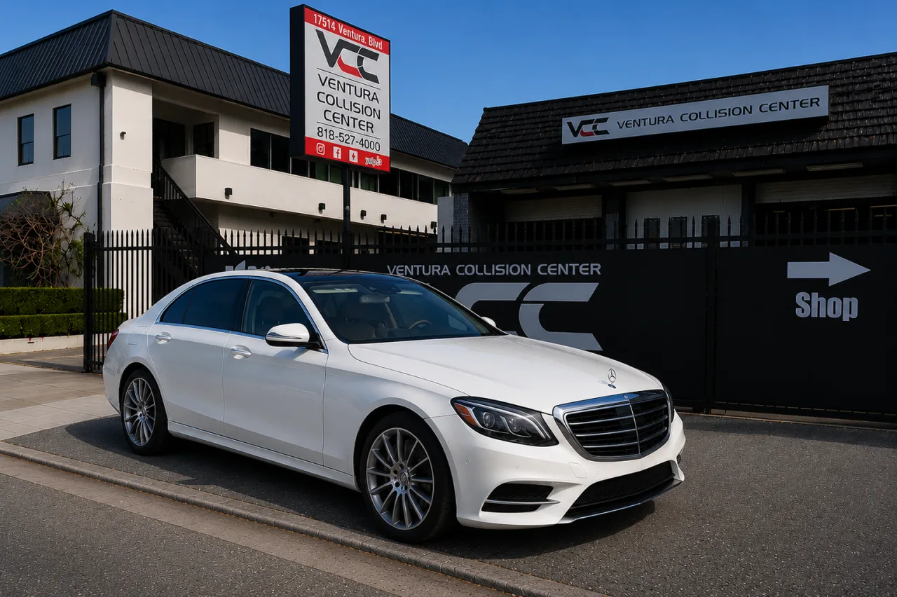 Mercedes-Benz S-Class after collision repair at Ventura Collision Center