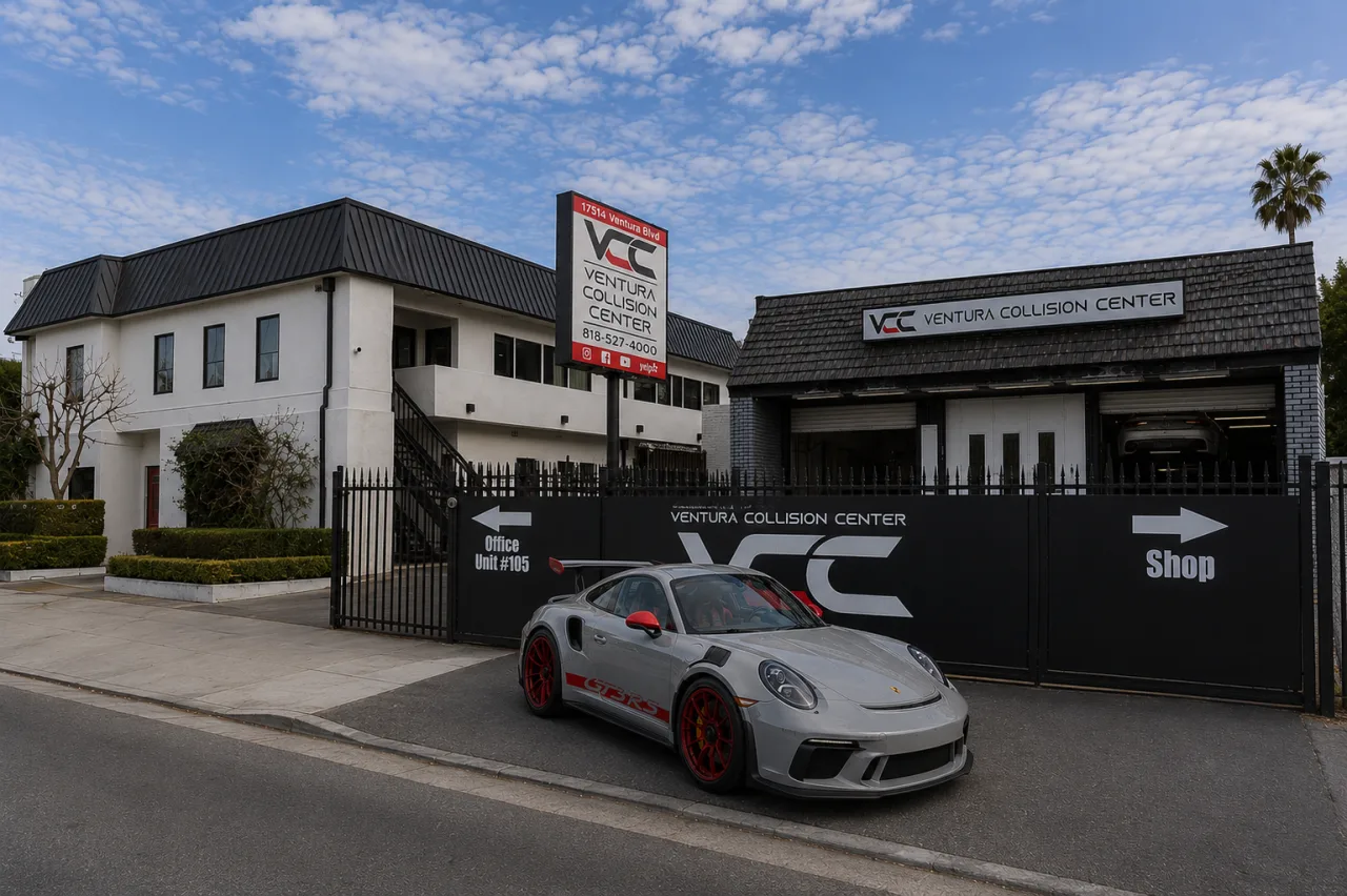 Porsche 911 GT3 RS after collision repair at Ventura Collision Center