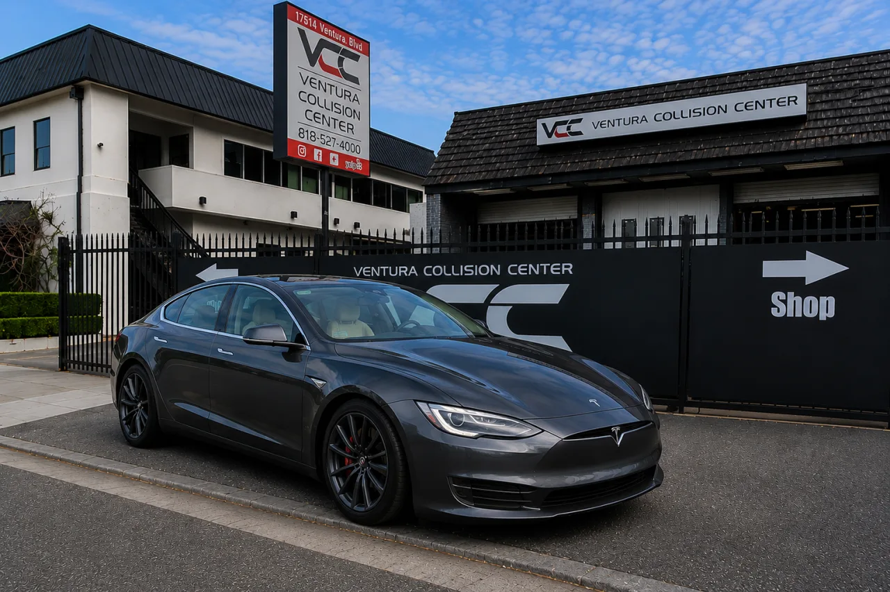 Tesla Model S after collision repair at Ventura Collision Center